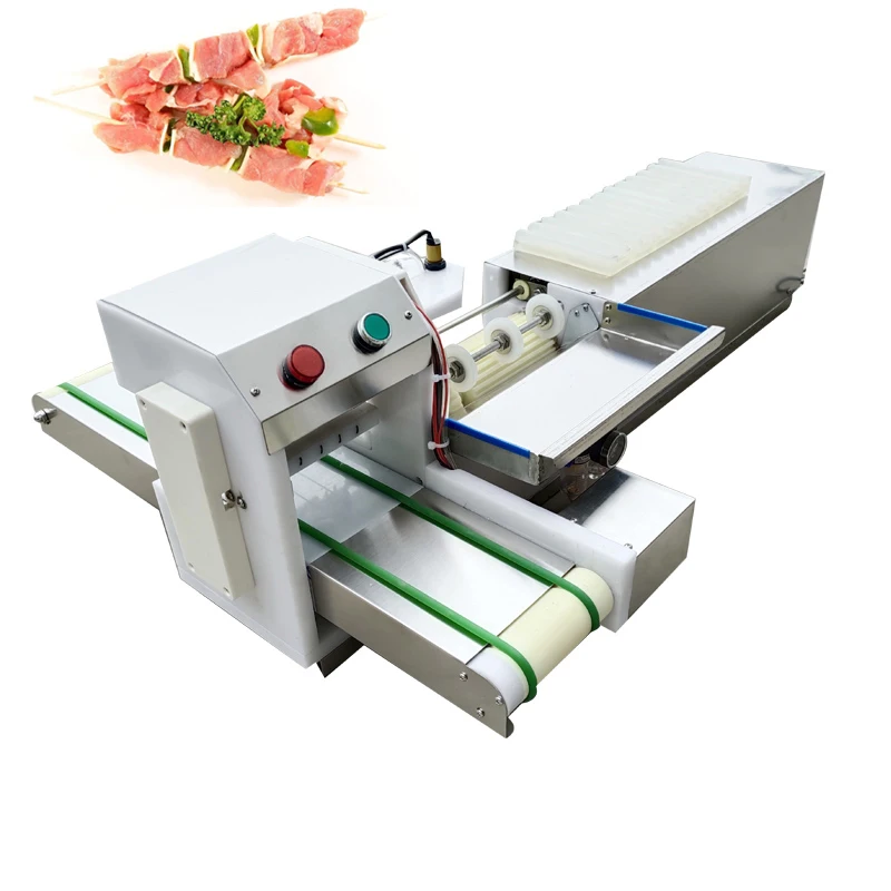 

Electric System Meat Skewer Maker Machine Automatic Stainless Steel Beef Mutton Chicken Heart Kebab String Machines