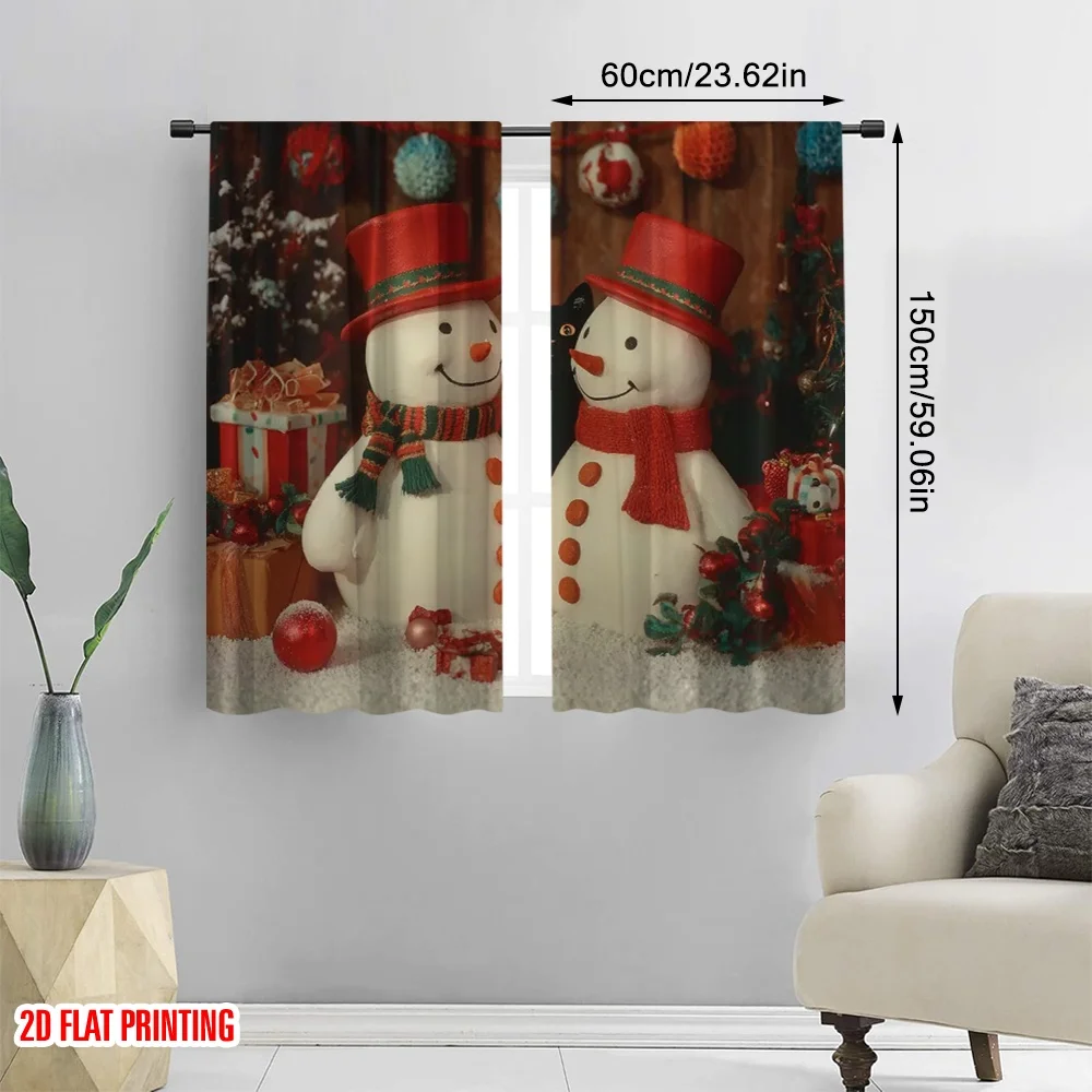 2pcs 2D flat printing Saint Patrick Popular Drapes Country Snowman Black Cat Fabric Without Electricity Family Party Use for All