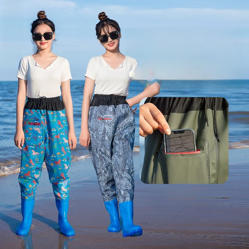 thickened-waist-length-overall-rain-pants-waterproof-wading-pants-fishing-gear-breathable-lightweight-half-body-rain-suits