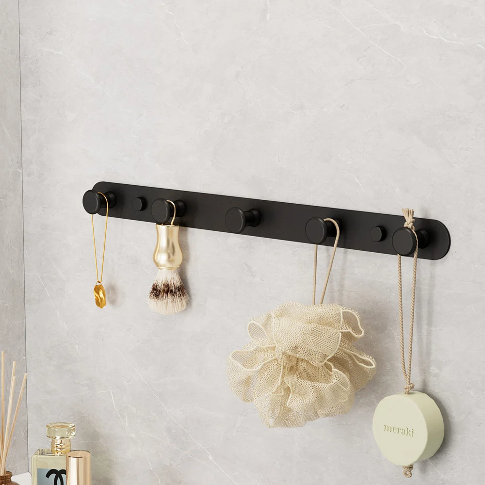 Schwarz-weiße faltbare Wandhaken, Handtuchhalter, Garderobe, Nagelhalter für Badezimmer, Küche, dekorativer Organizer für Kleidungszubehör