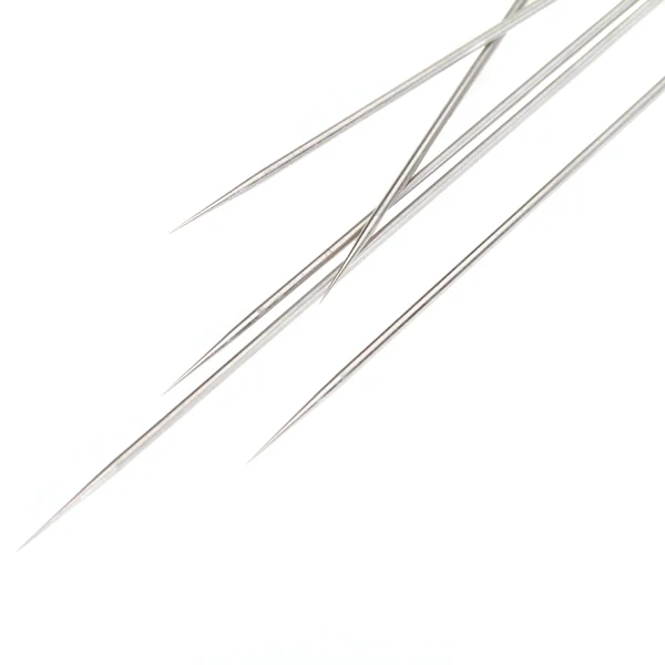 5 Pack Polished Steel Airbrush Needle Replacement 0.2mm Precision Tool Silver for Artist Fine Line Drawing