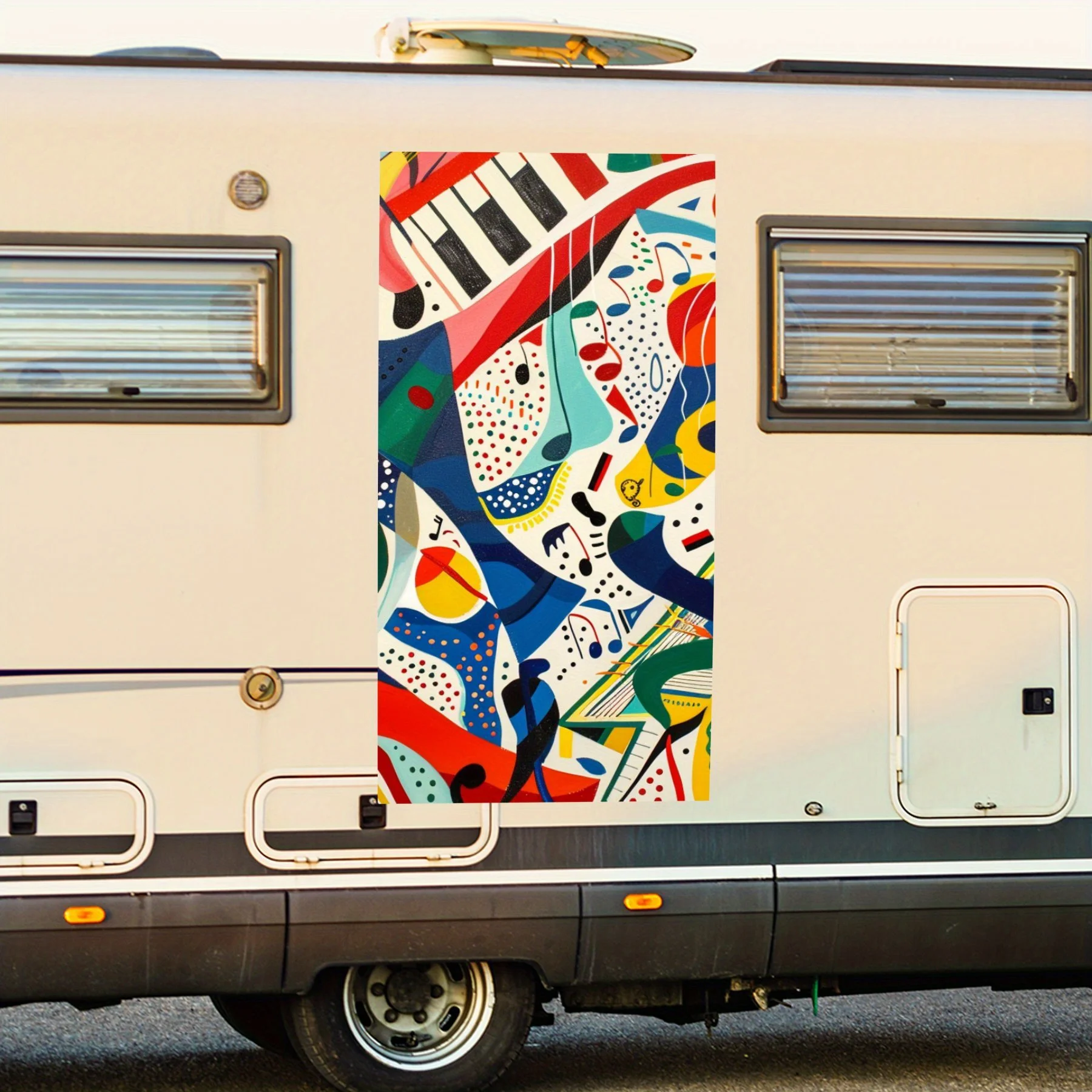 

Музыкальные символы, автомобильная наклейка с коллажем, виниловая наклейка на сторону дома на моторику, водонепроницаемая самоклеящаяся виниловая наклейка на сторону