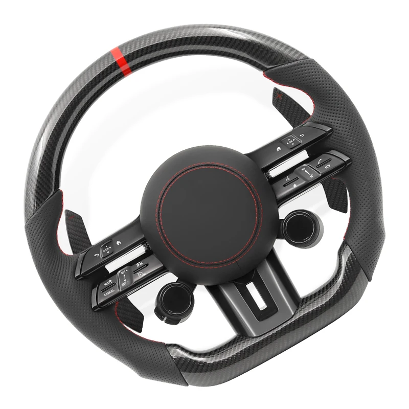 Knob Button Style Carbon Steering Wheel for Mercedes Benz AMG W204 W205W212 W222 C63C43 W221 GLE 400d C cls glc gle gls gla cla