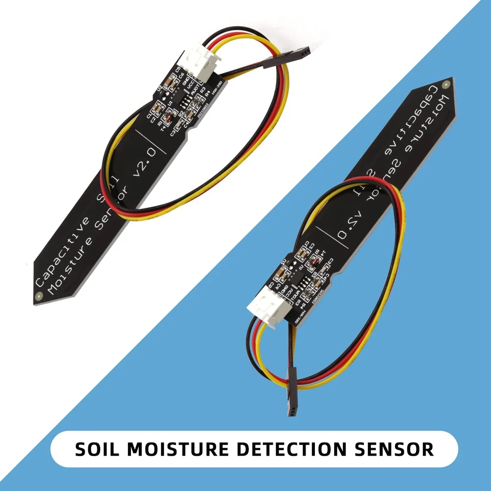 

A76K емкостный модуль датчика влажности почвы 3,3-5,5 В 3-контактный с гравитационным проводом, устойчивый к коррозии для полива сада своими руками