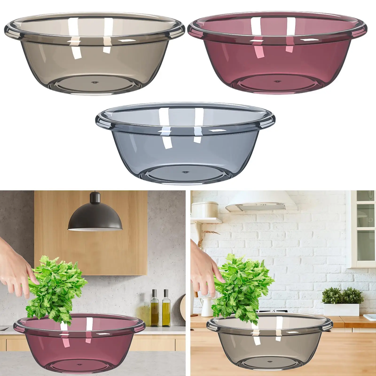 Wash Basin Dish Pan Clear Washing up Bowl Bucket Washtub Laundry Tub Dish Basin for Vegetable Trips Backpacking Beach Kitchen