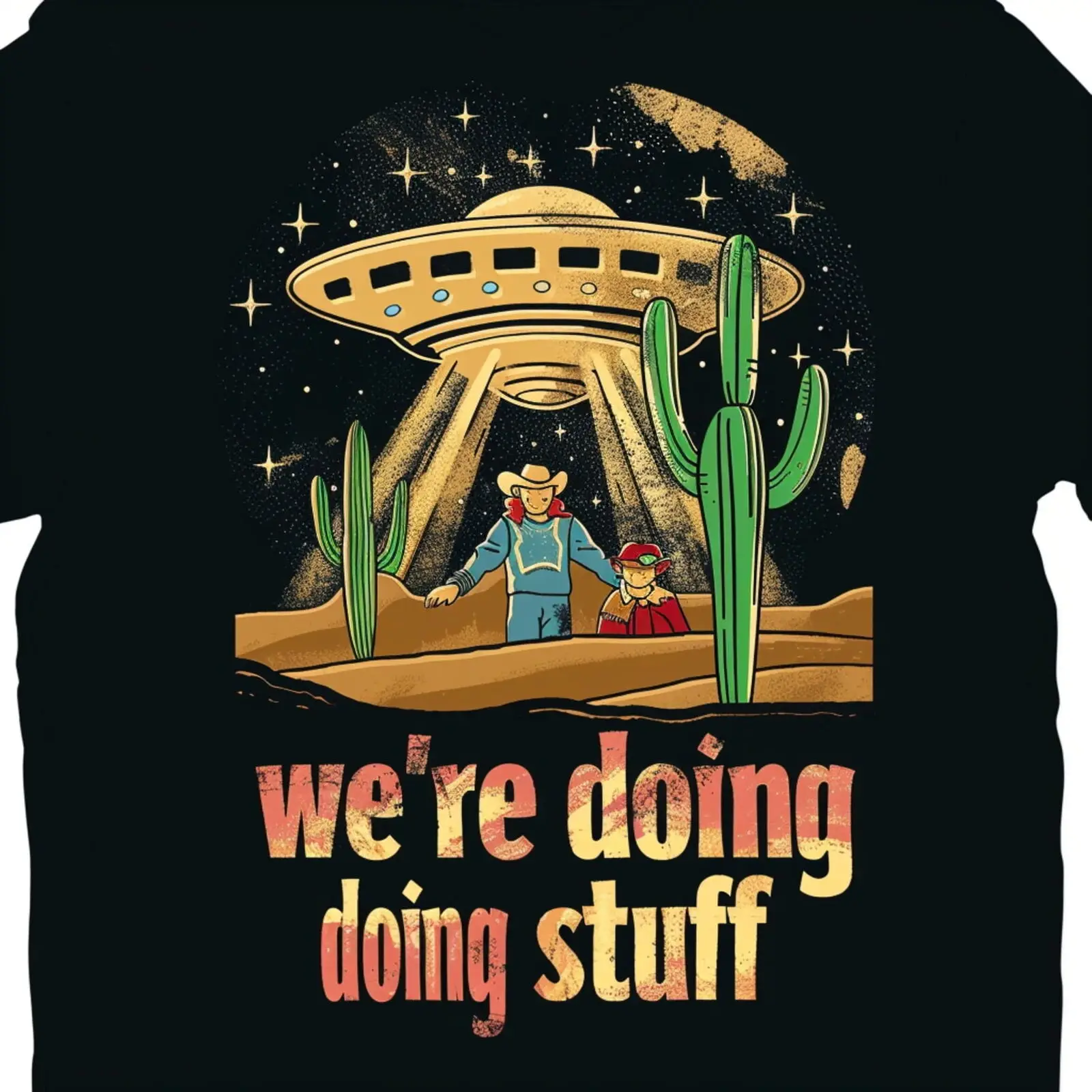 Vintage Abduction TShirt We're Doing Stuff Retro