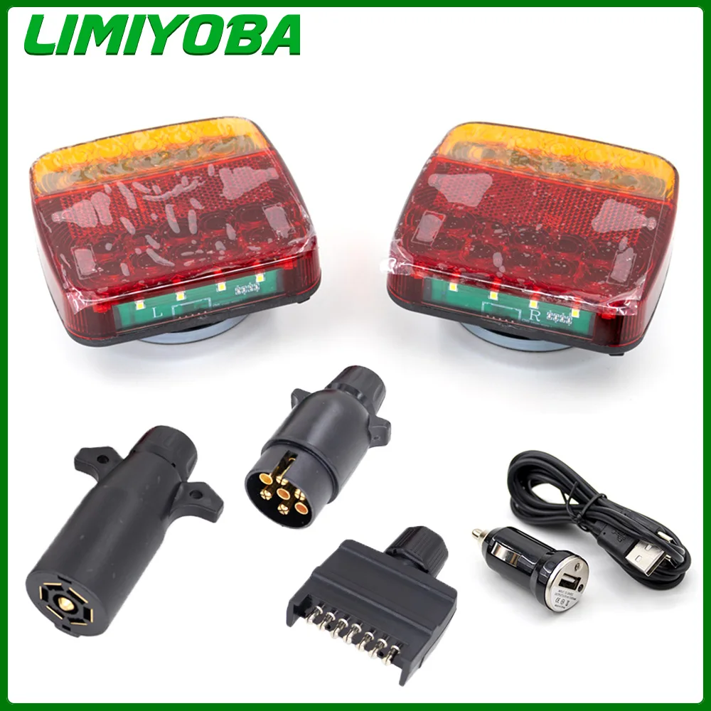 12V 24V Wireless Magnetic LED Truck Tail Light Trailer Rear Light Signal Warning Brake Light for Caravans Campers Lorry Caravan