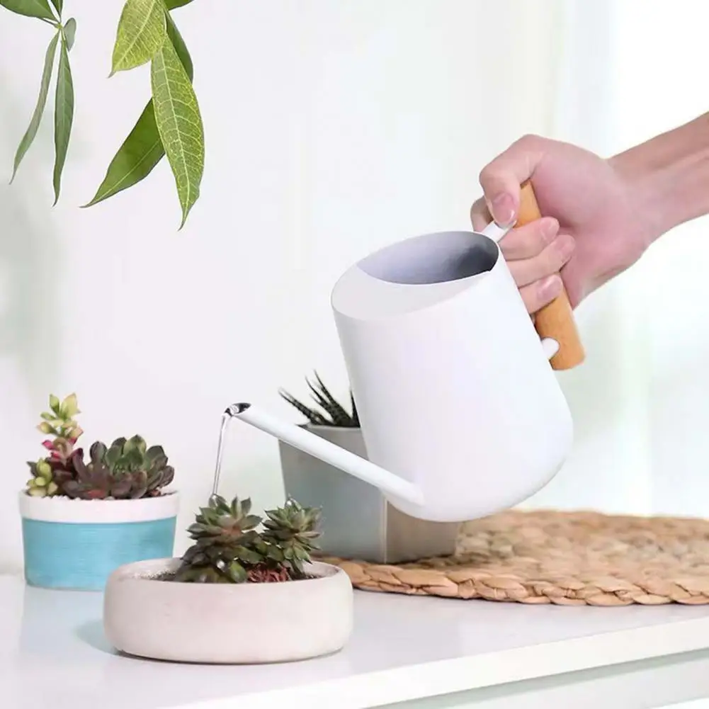 1 L Watering Pot Stainless Steel Watering Can Flower Sprinkling Can With Long Spout Planter For Indoor Outdoor Garden Plants