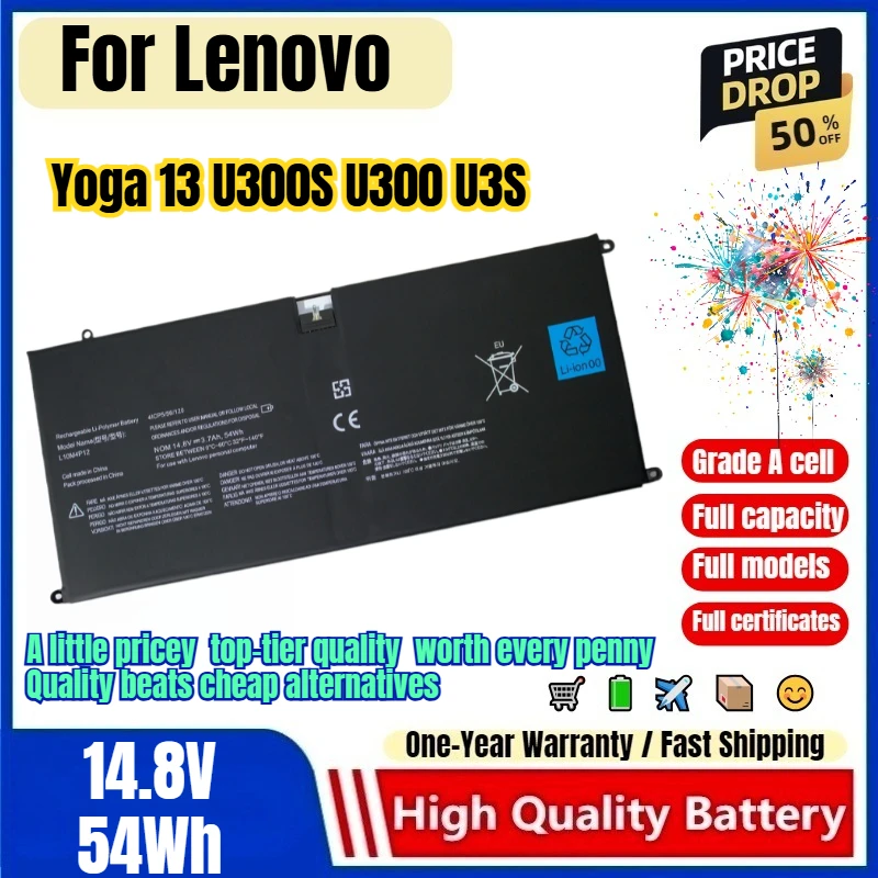 L10M4P12 for Lenovo Yoga 13 U300S U300 U3S Laptop Battery 0 Cycle High Quality Capacity Battery Replacement Bateria Grade A Cell