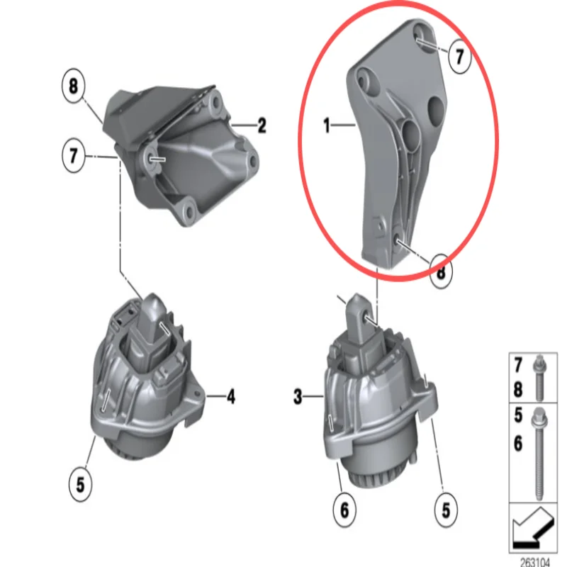 22116781233 Engine Mount Engine Bracket Engine Support For BMW F07 528i F10 520i F11