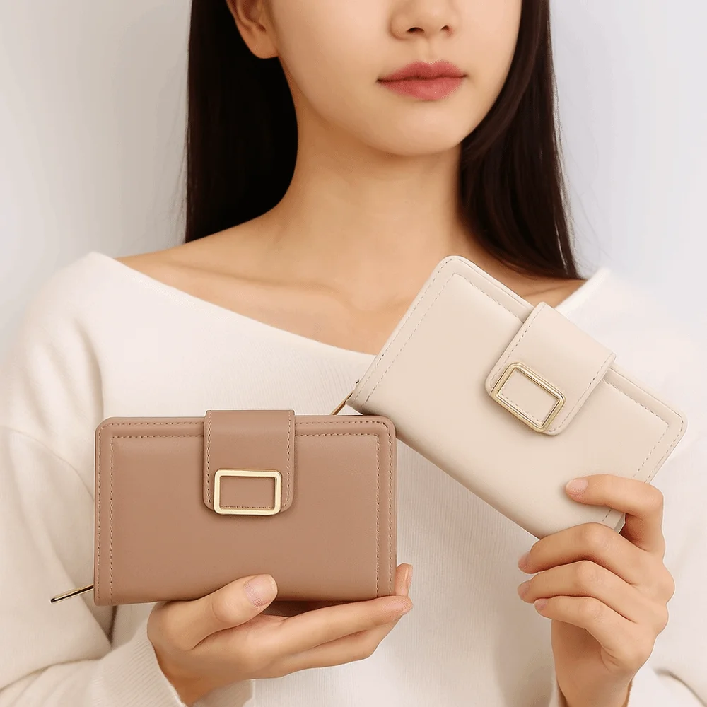 Mode PU Mehrere Karte Positionen Brieftasche Ultra Slim Einfarbig Handheld Tasche Minimalistischen Exquisit Geldbörse Studenten