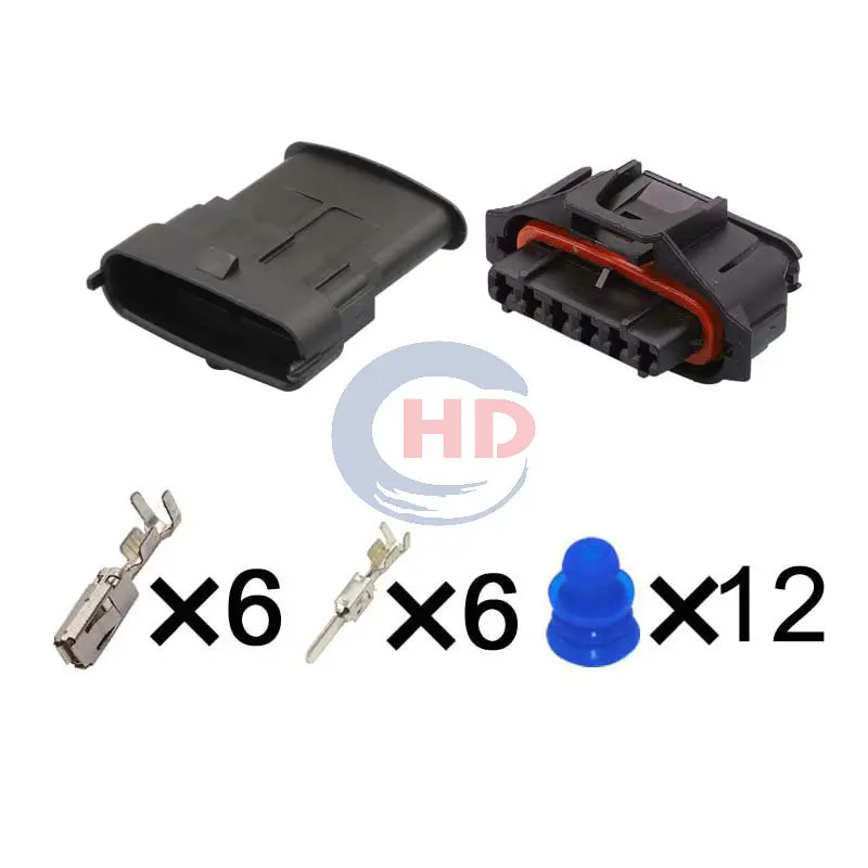 1-20 sets 6 Pin Waterproof Diesel Common Rail Accelerator Pedal Plug Socket HDB069Y-3.5-11 936394-2