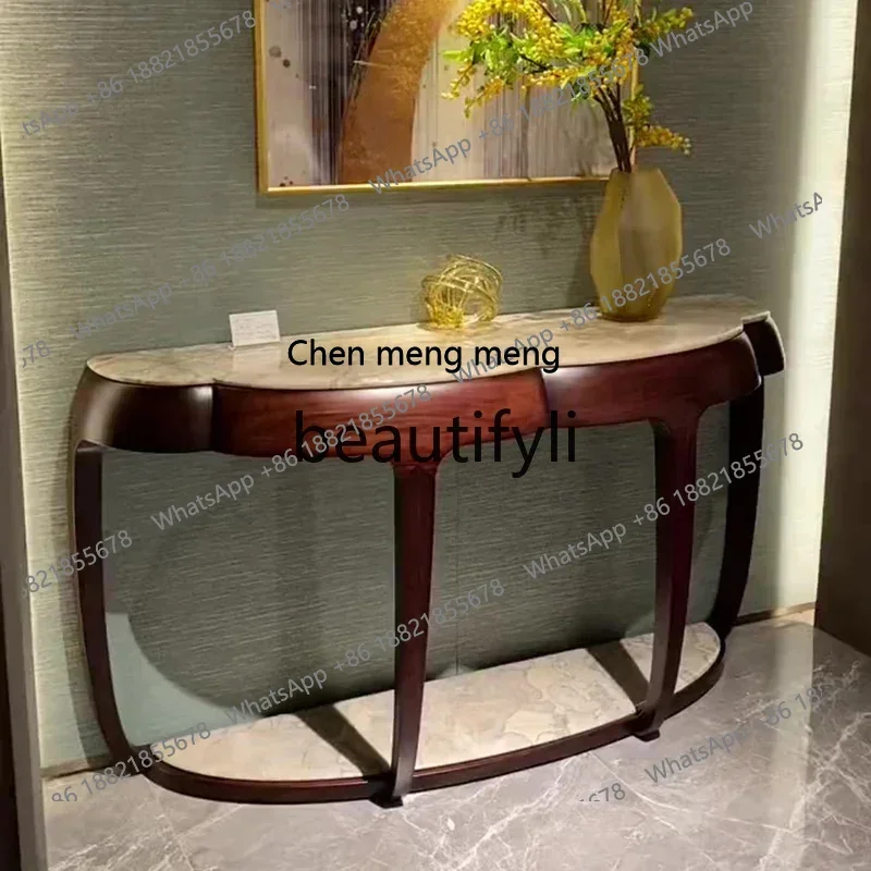 

New Chinese-style ebony wood table table, living room end view table against the wall, few solid wood entrance table