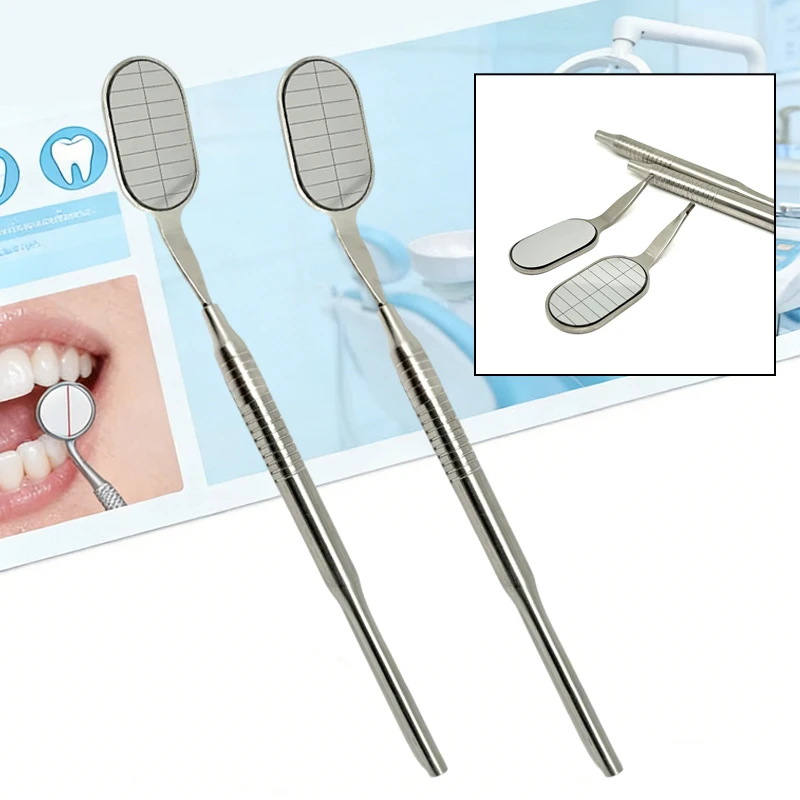 

2pcs Anti-Fog Long Dental Mouth Mirror with Handle High Quality Rhodium Coated Oral Exam Tool Professional Dentist Instrument