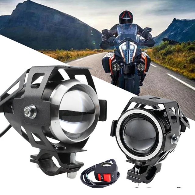 Reflektor motocyklowy przednie światło przeciwmgielne U5 U7 12V LED Lens Spot projektor lampa moto angel eye FOR Benelli TRK502 X TRK 502X TRK 502