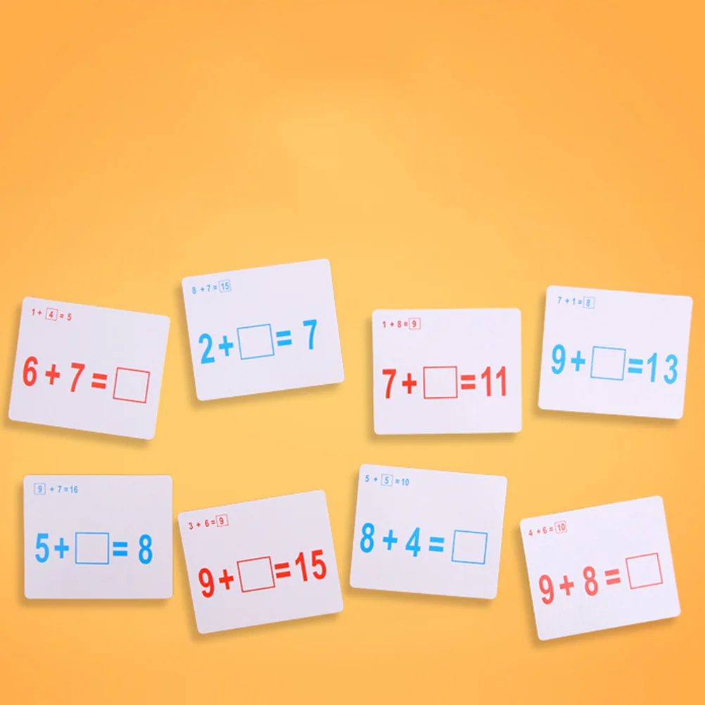 54 قطعة بطاقات الرياضيات للأطفال بالإضافة إلى الطرح التعلم المبكر التعليمية رقم فلاش بطاقات ملونة للوازم المدرسية