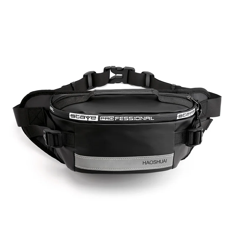 New fashion outdoor waist bag running close fitting waist bag reflective strip chest bag anti theft mobile phone cashier bag