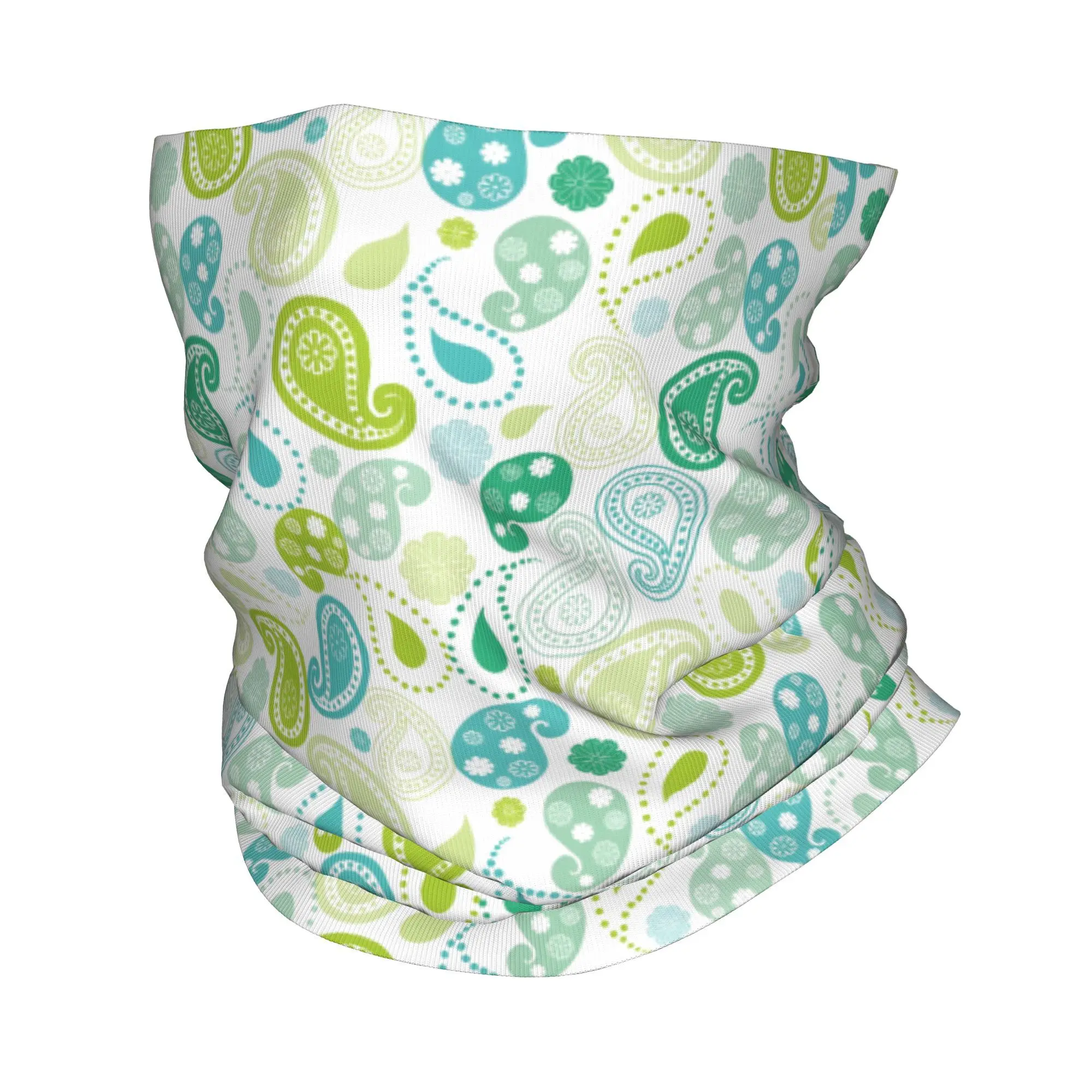 

Custom Colorful Retro Paisley Pattern Bandana Neck Gaiter for Hiking Camping Women Wrap Scarf Boho Floral Art Headband Warmer