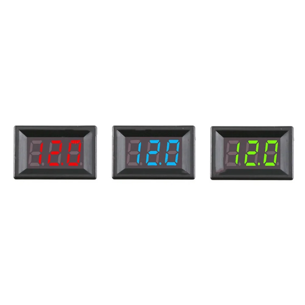 Mini LED Digital Voltmeter 0.36 Inch LED Digital 2-line DC Voltage Table Red Blue Green DC4.5-30V Power Voltmeter Tester