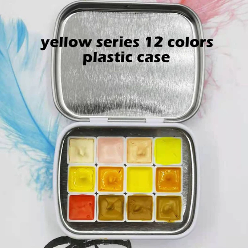 Mini ensemble portable 12 couleurs Paul Rubens, pigment d'interconnexion imbibé, document Skin, document Candy, document de base avec étui en fer de 0.3ml