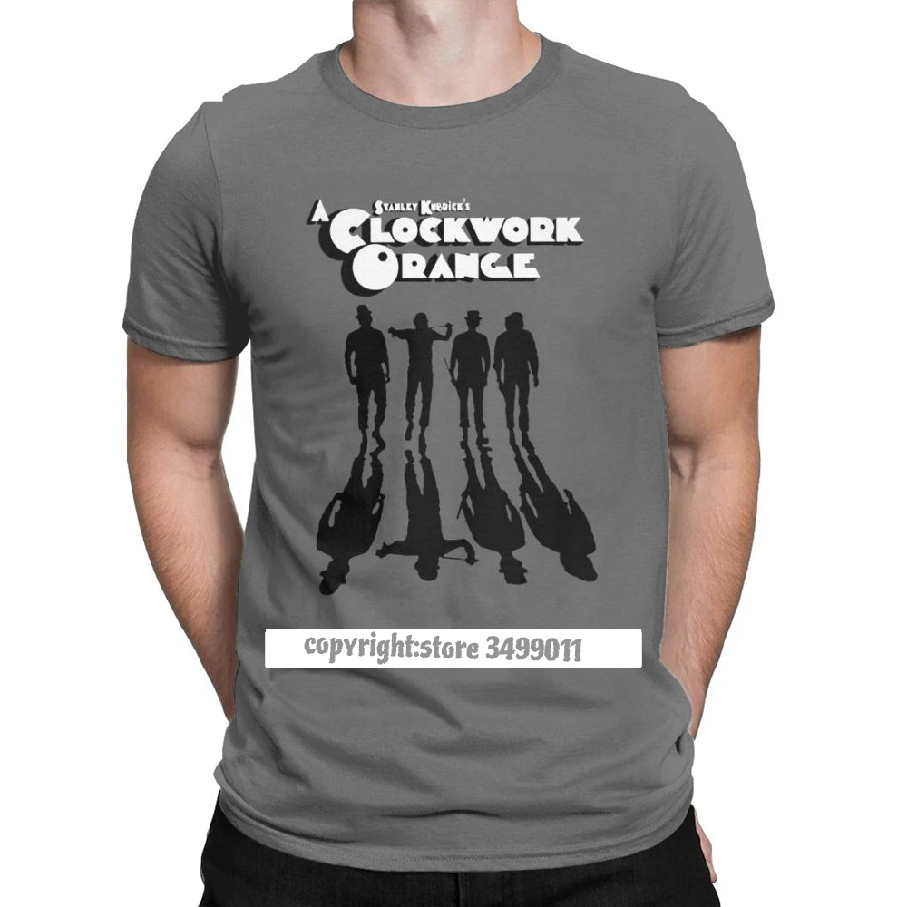 A Clockwork Orange Shadows Tshirts Men Walk Mechanics  Kubrick Darkness Fun Cotton Tee Tops T Shirt Streetwear