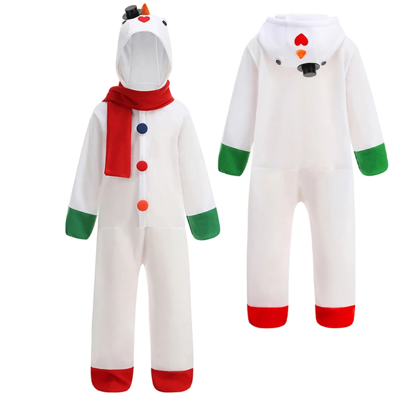 

Girl Snowman Christmas Party Fancy Dress Up Unisex Adult Jolly New Year Fancy Dress Up Boys White Snow Costume