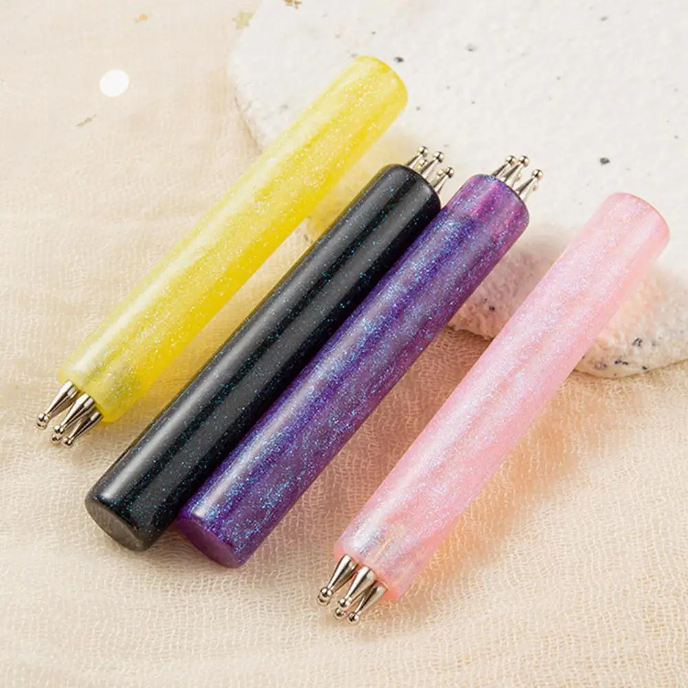 1pc DIY Nail Art 5-Petal Dotting Tool Flower Creator 1.8mm Fine Tip Rhinestone Pickers Glitter Handle Manicure Nail Tools Gift