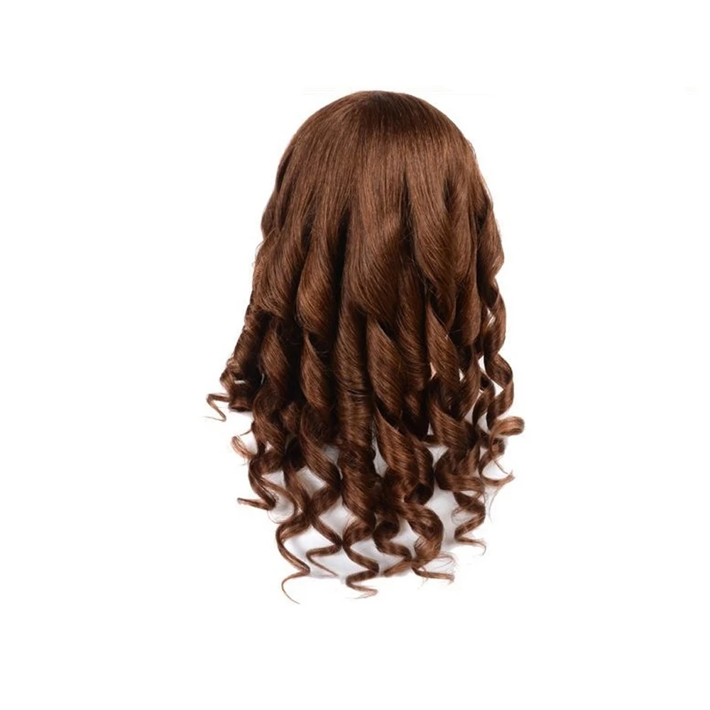 100% genuine hair model head can be ironed, curled, and styled into a doll head for practicing curling and braiding.