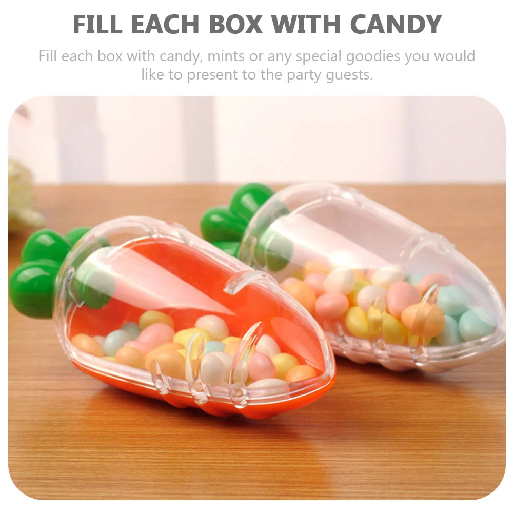 20 Pcs Candy Box Party Supplies Wedding Favor Case Detachable Carrot Treat Containers Plastic Child Gift Shaped