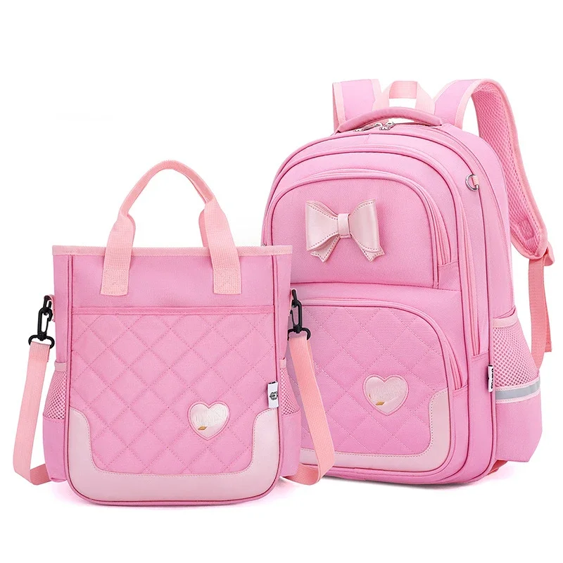 Girls School Backpack Children School Bag Kids Book Bag Orthopedic Primary Schoolbag Cute Bow Princess Backpack Mochila Infantil