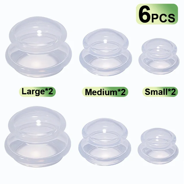 Grippopso 3/6 Stuks Cupping Kit voor Massage Therapie 3 Maten Siliconen Cupping Set voor Studio Huishoudelijke Cellulitis Gewrichtspijn Spier