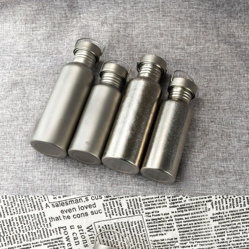 Pure titanium sports kettle, single-layer titanium water cup, camping cycling water set