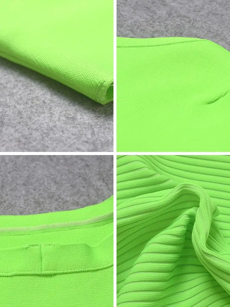 เซ็กซี่Bodycon Mini CamisยาวSlim Partyชุดกระโปรงแฟชั่นถักสีเขียวผ้าพันคอชุดสปาเก็ตตี้Bustier Evening