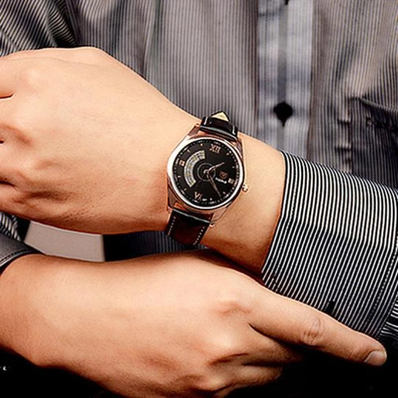 جديد رجال الأعمال ساعة اليد على مدار الساعة موضة عادية جلدية الرياضة رجل ساعة العلامة التجارية الفاخرة ساعات كوارتز للرجال montre أوم