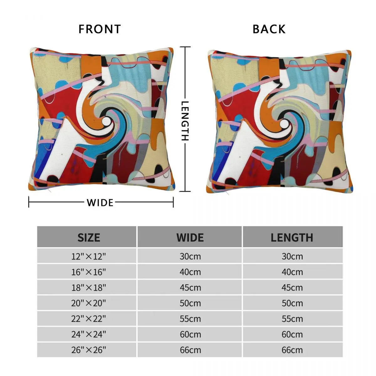 Abstract Color Swirl Square Pillowcase Polyester Linen Velvet Pattern Zip Decorative Bed Cushion Cover