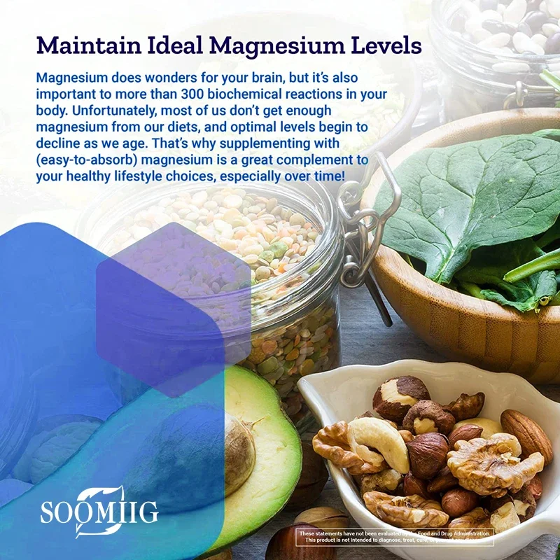 Magnesium L-Threonate-Super Absorbable Magnesium,Vegetarian Capsules,Enhances Memory,Focus,and Overall Cognition Free Shipping