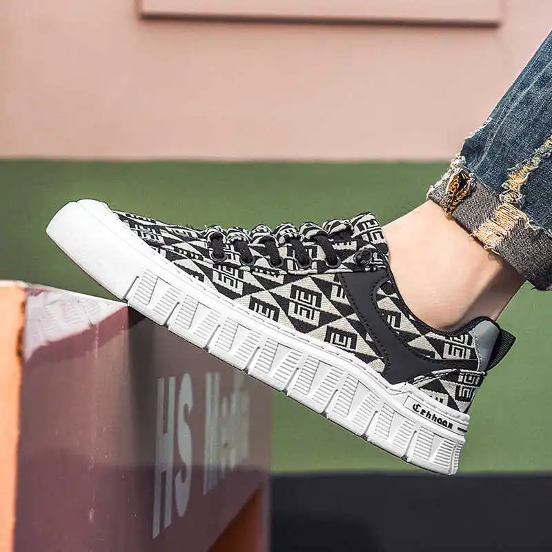 

Осенне-весенние туфли на толстом каблуке, кроссовки, мужские тканые теннисные туфли, размеры 46, мужская обувь, спортивные кроссовки высшего класса, Новое поступление