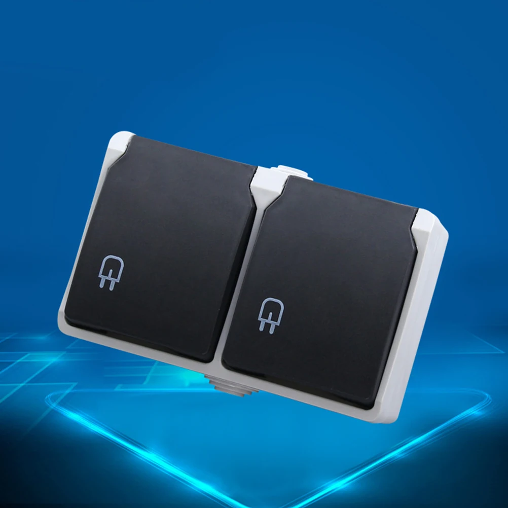 

2 Jack Port 250V 16A Power Ip44 Splash Proof Wall Socket German Type Wall For Laptop Tablet Home Hotel White Compact