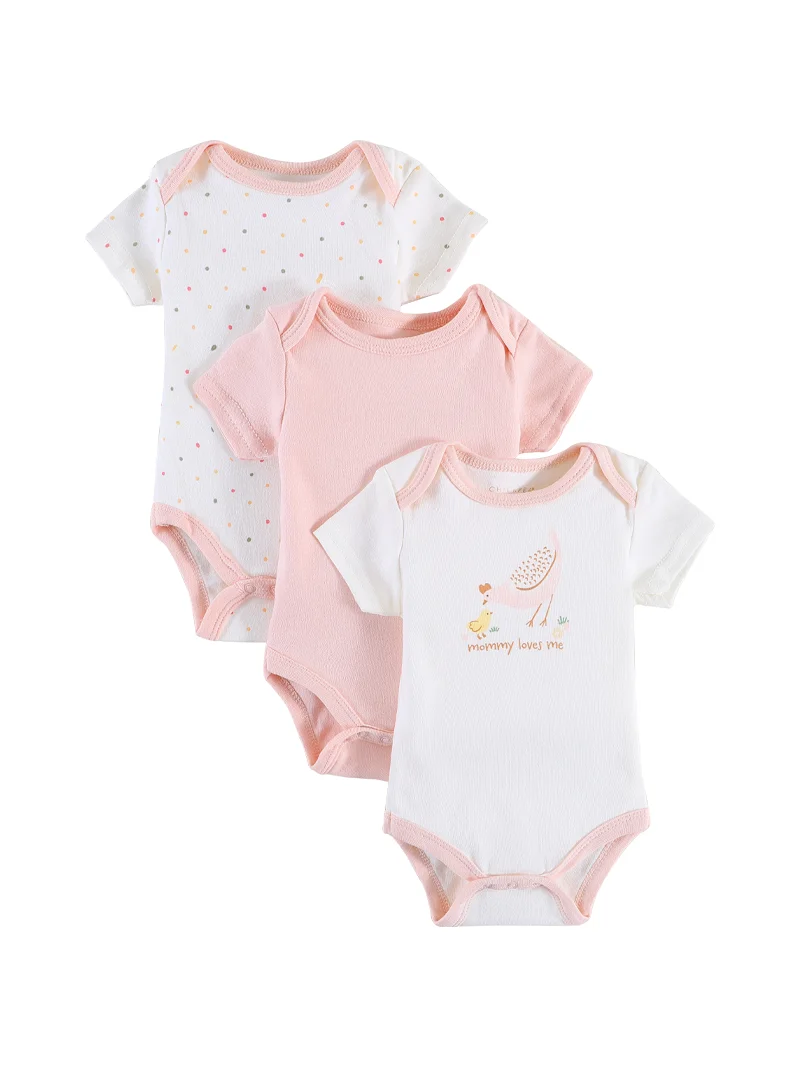 

Одежда для девочек, 3 предмета, летние комбинезоны для новорожденных, комбинезон с короткими рукавами, подходит для детей от 0 до 9 месяцев.