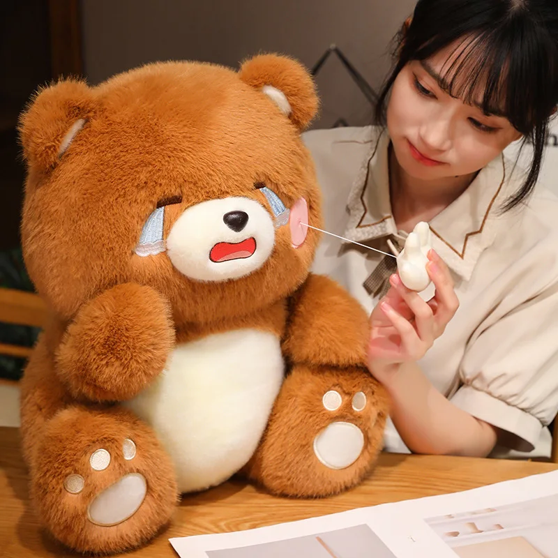 Cute Crying Bear Plush Toy Wiping Tears With Retractable Claws Plush Toy Kawaii Teddy Bear Doll Children's Toy Comfort Gift