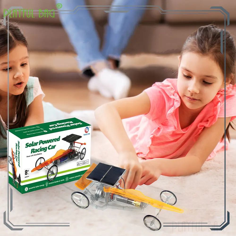 Solar Powered Racing Car para Crianças, Ciência DIY Produção Puzzle, Brinquedos de Tecnologia Elétrica, Presentes Educação Mecânica, VG149