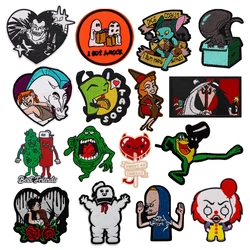 Halloween Horror Witch Patch Embroidery for Clothing Cartoon Anime Figures Embroidered DIY Accessories Patches Applique Sticker