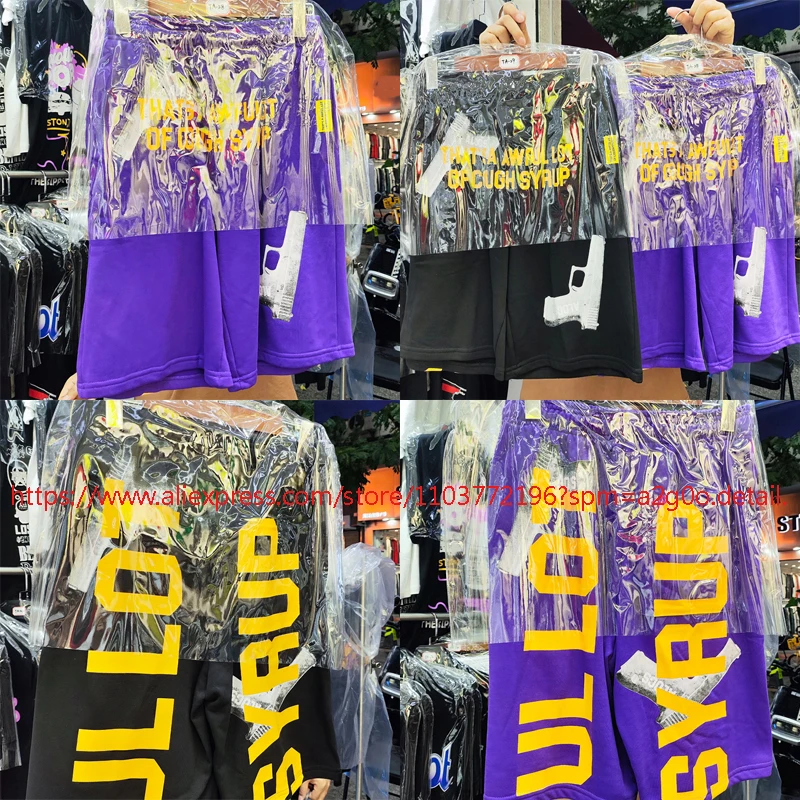 

Trendy Letter Print THAT'S A AWFUL LOT OF COUGH SYRUP Shorts Real Photo Display High-quality Cotton Casual Pants