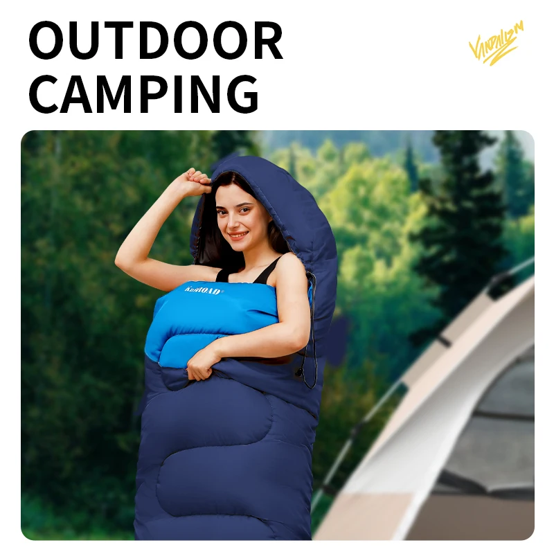 حقيبة نوم للخريف والشتاء للبالغين، خفيفة الوزن للاستخدام الفردي في الهواء الطلق، لحاف سميك ثنائي الغرض للنظافة #6