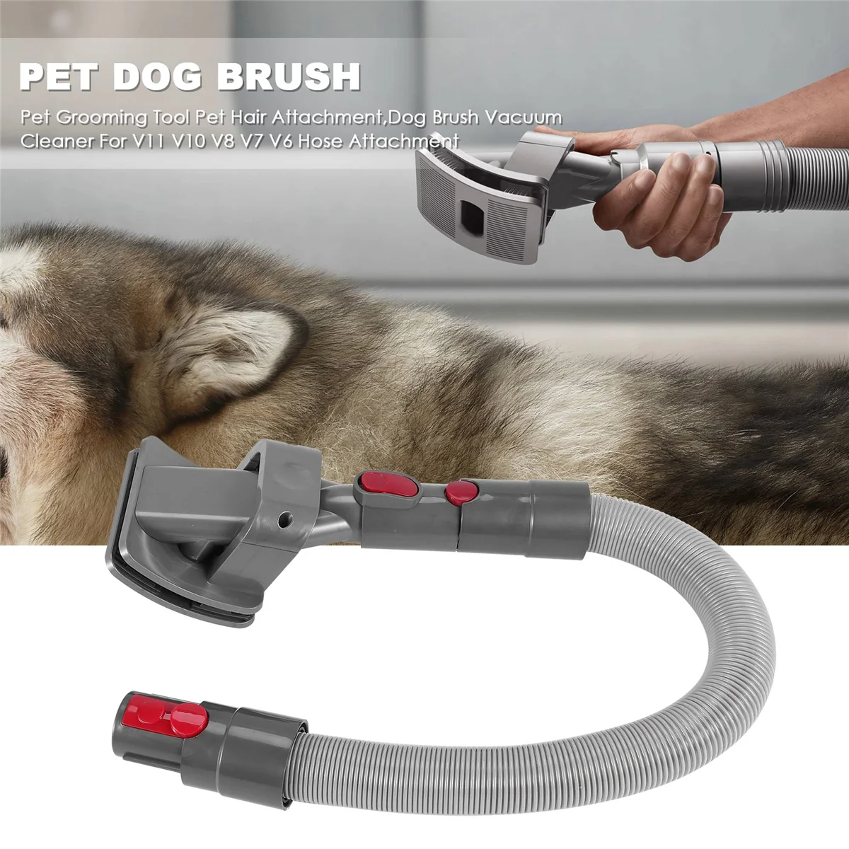 Para herramienta de cuidado de mascotas, accesorio para el pelo de mascotas, aspiradora con cepillo para perros para accesorio de manguera V11 V10 V8 V7 V6