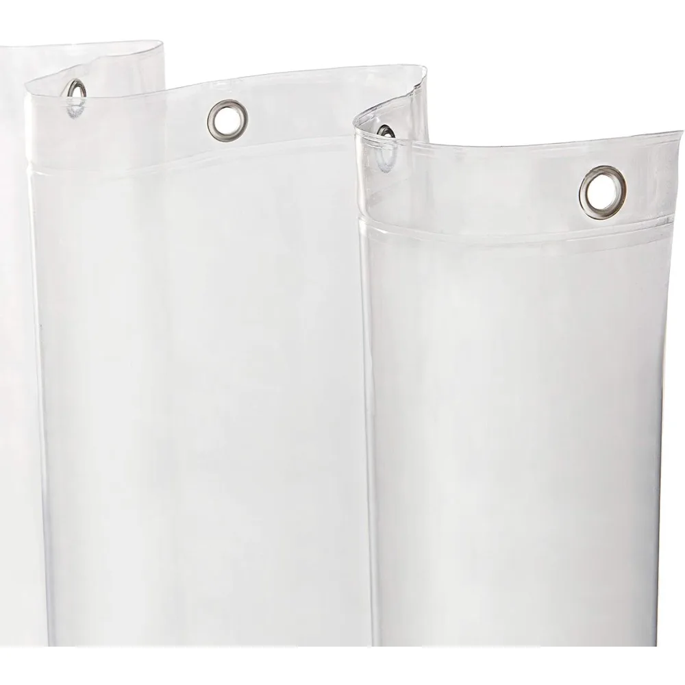 

Medium Weight 5 Gauge Waterproof PEVA Shower Curtain Liner with Rust-Resistant Metal Grommets and Weighted Magnet