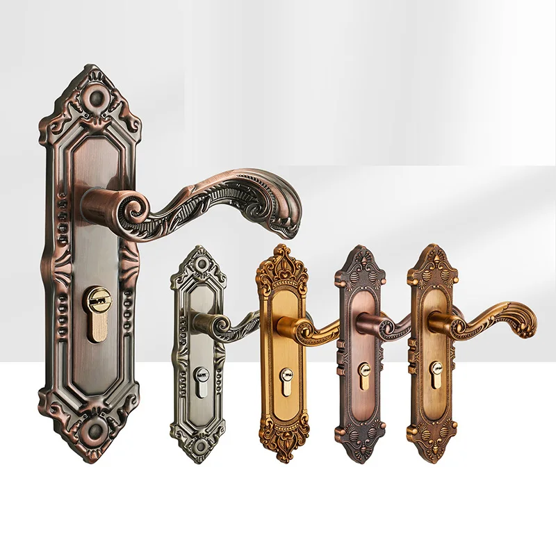 

European Silent Wooden Door Lock Indoor Bedroom Household Universal Room Door Aluminum Alloy Mechanical Door Lock Hardware