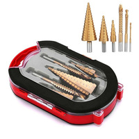 6pcs HSS Titanium Step Pagoda Drill Bit Conical Stage Drill For Metal Wood High Speed Stepped Drill Power Tools Set