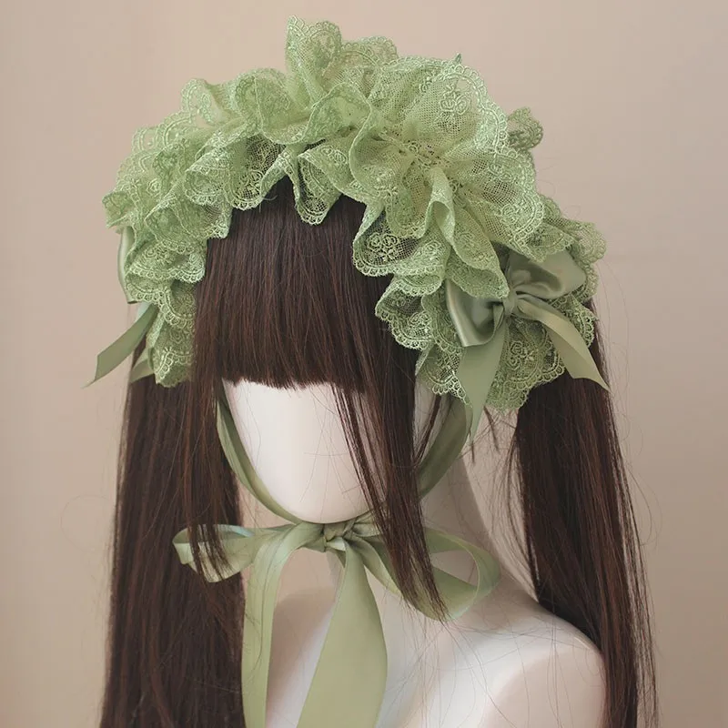 Wielowarstwowe Koronkowe Opaski do Włosów Spinka do Włosów Harajuku Gotyk Lolita Ręcznie Robiona Opaska na Głowę Dziewczęca Obręcz do Włosów Akcesoria do Włosów Cosplay