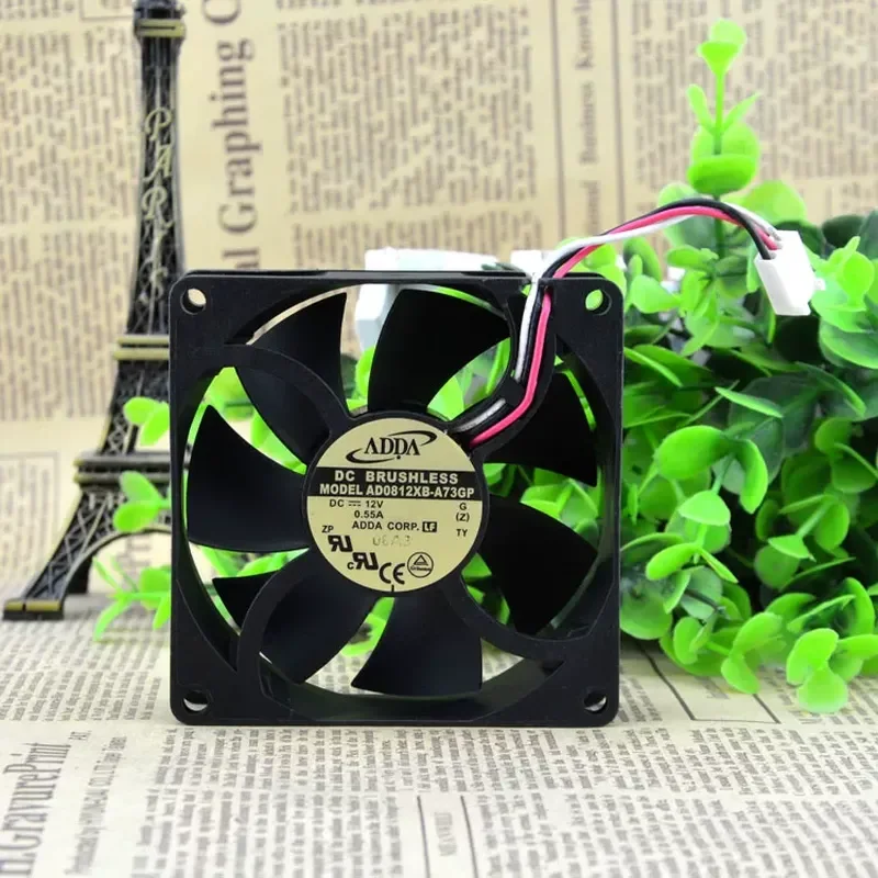 Original ADDA 8025 AD0812XB-A73GP DC12V 0.55A 8CM Large Air Volume Fan for ADDA